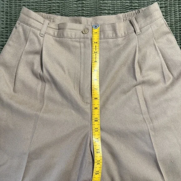 Sag Harbor Vintage Camel Brown 100% Wool High Rise Pleated Pants Size 14p petite - Picture 11 of 11